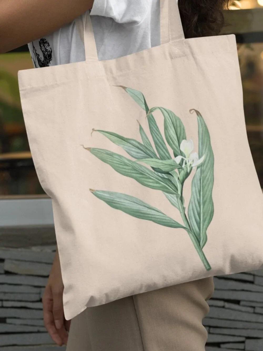 Garland Lily Vintage Floral Print Graphic Canvas Tote Bag